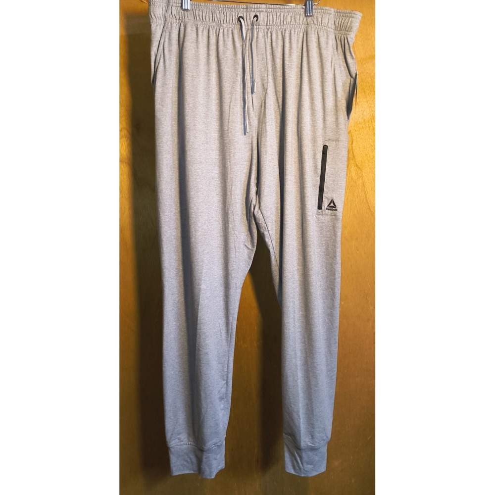 Reebok Men's Sz XL Legacy Jogger Gray Heather Lounge Workout Pants Lightweight
